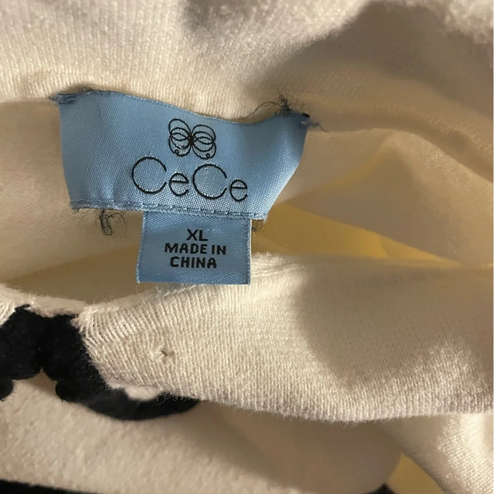 218. Cece Collared Sweater, Size XL, Small stain on front (pictured) - Picture 5 of 6